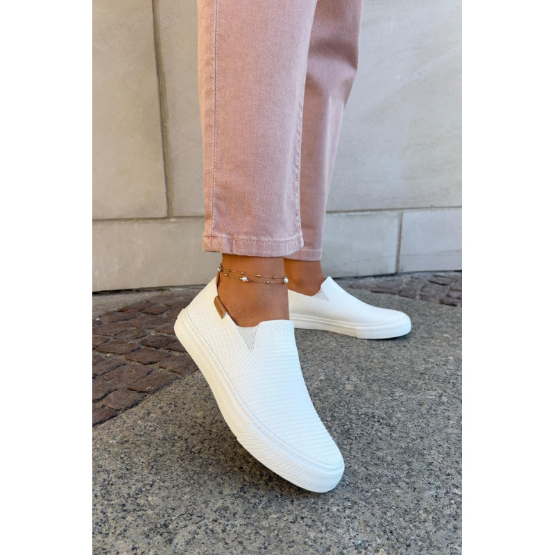 Dámske Slip-On Tenisky Big Star RR274717 Bielé - Biela