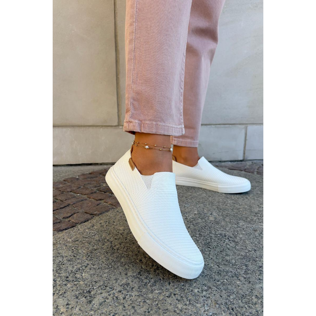 Dámske Slip-On Tenisky Big Star RR274717 Bielé - Biela