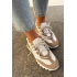 Kožené Polobotky Sneakers Dámske Artiker 56C1738 Béžovo-Zlaté - Zlatá || Béžová