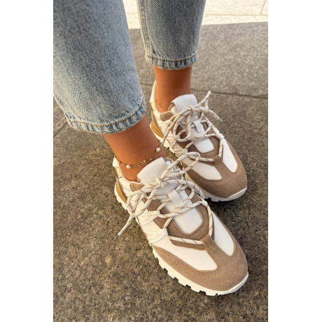 Kožené Polobotky Sneakers Dámske Artiker 56C1738 Béžovo-Zlaté - Zlatá || Béžová
