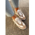Kožené Polobotky Sneakers Dámske Artiker 56C1738 Béžovo-Zlaté - Zlatá || Béžová