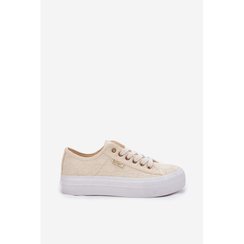 Dámske Tenisky S Čipkou Lee Cooper LCW-25-31-3440L Béžové - Béžová