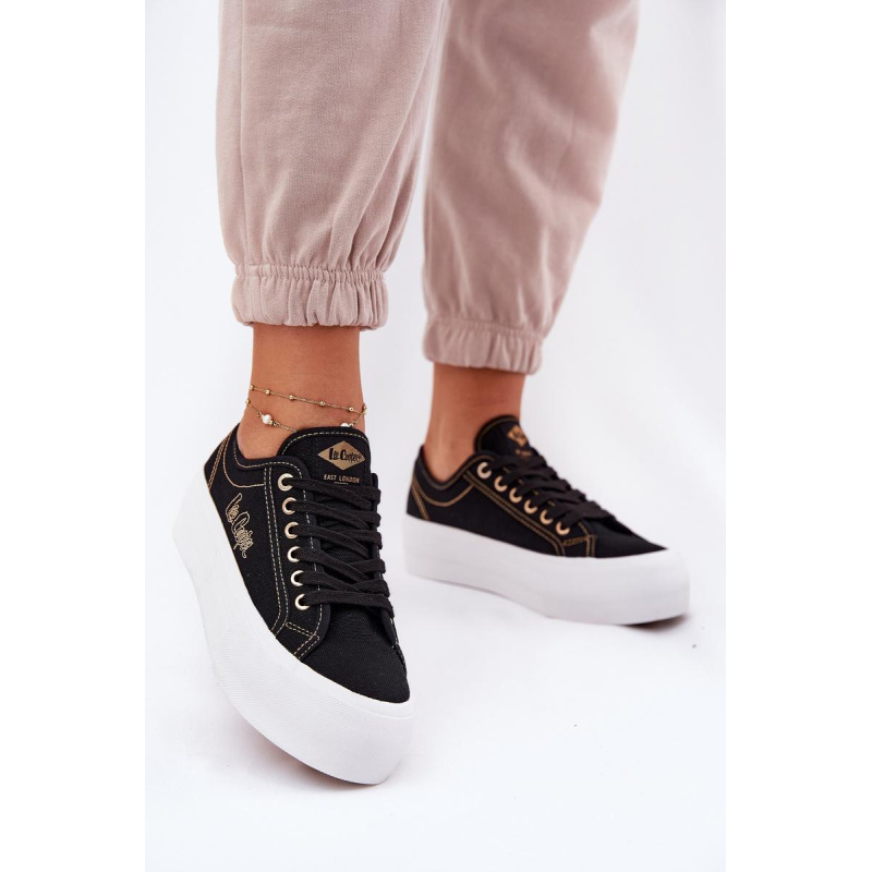 Dámske textilné tenisky na platforme Lee Cooper LCW-25-31-3431L čierne