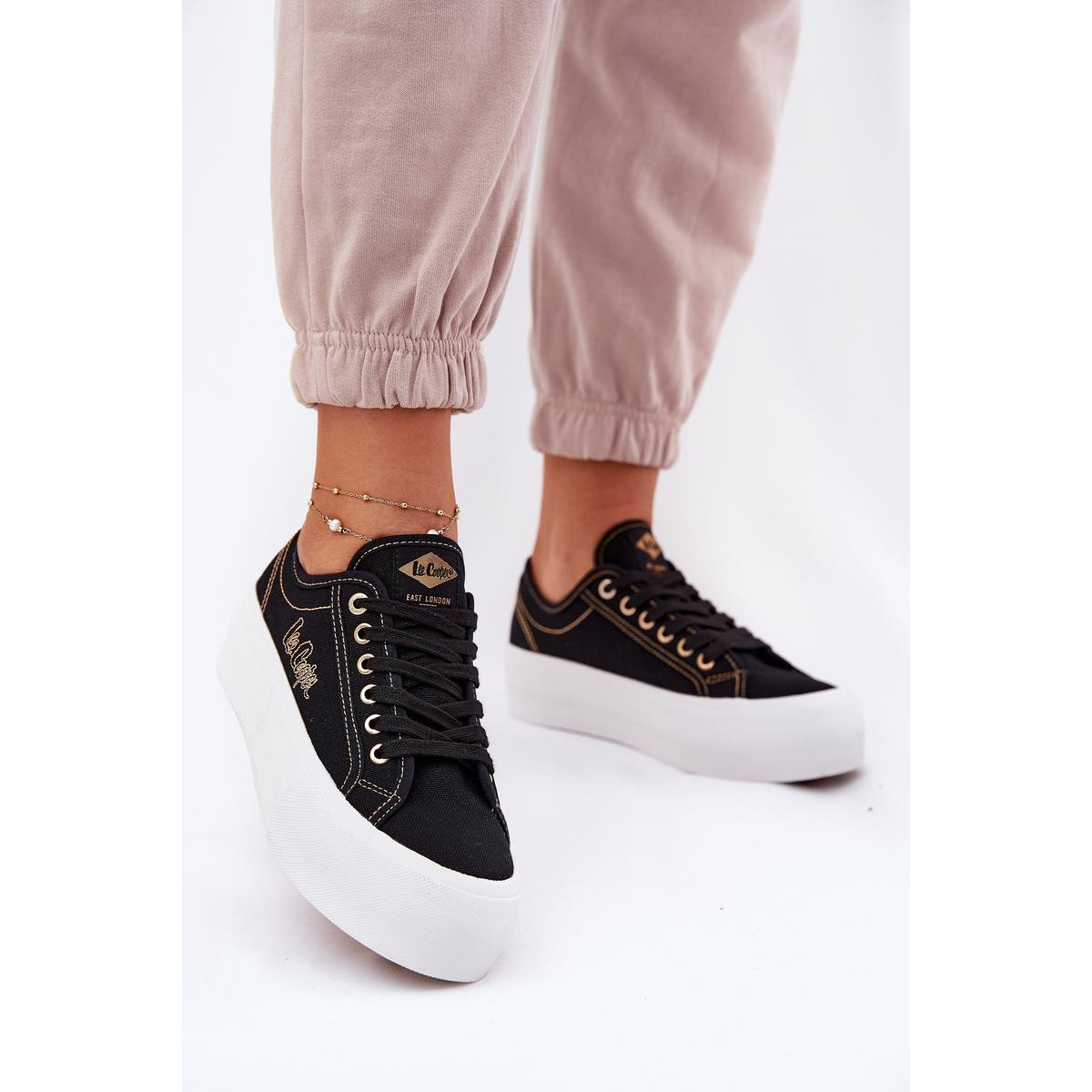 Dámske textilné tenisky na platforme Lee Cooper LCW-25-31-3431L čierne