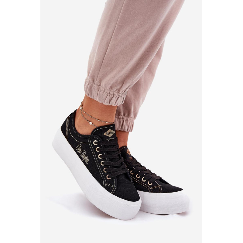 Dámske textilné tenisky na platforme Lee Cooper LCW-25-31-3431L čierne