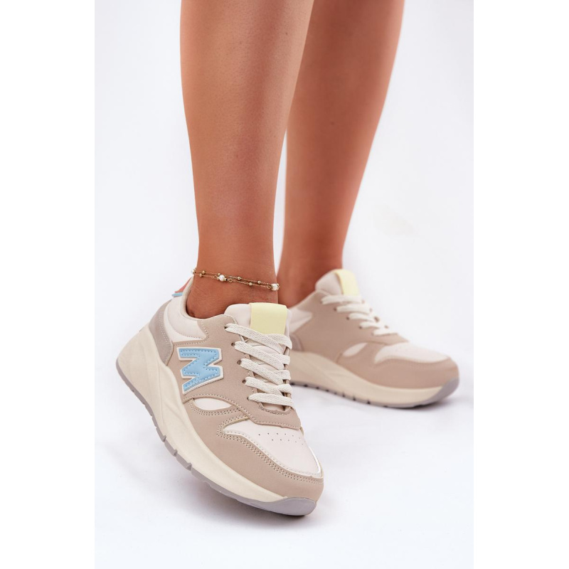 Dámske Sneakers Na Platforme Béžové Tenanela