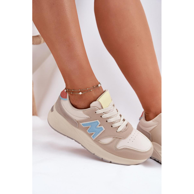 Dámske Sneakers Na Platforme Béžové Tenanela