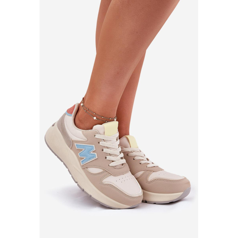 Dámske Sneakers Na Platforme Béžové Tenanela