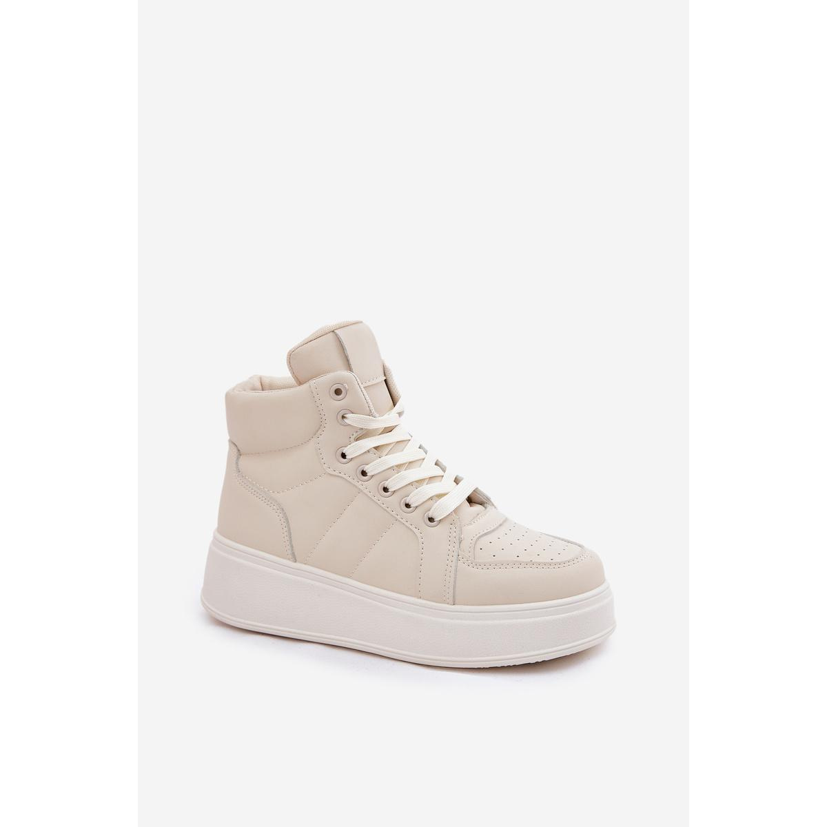 Vysoké Dámske Sneakers Na Platforme Béžové Tillive - Béžová