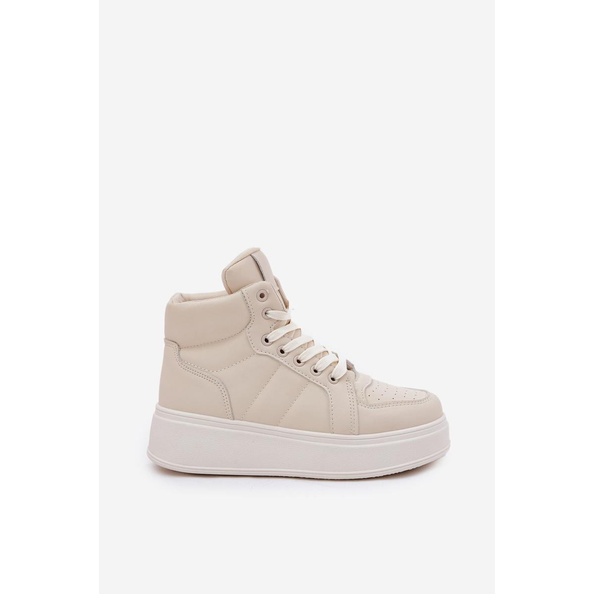 Vysoké Dámske Sneakers Na Platforme Béžové Tillive - Béžová