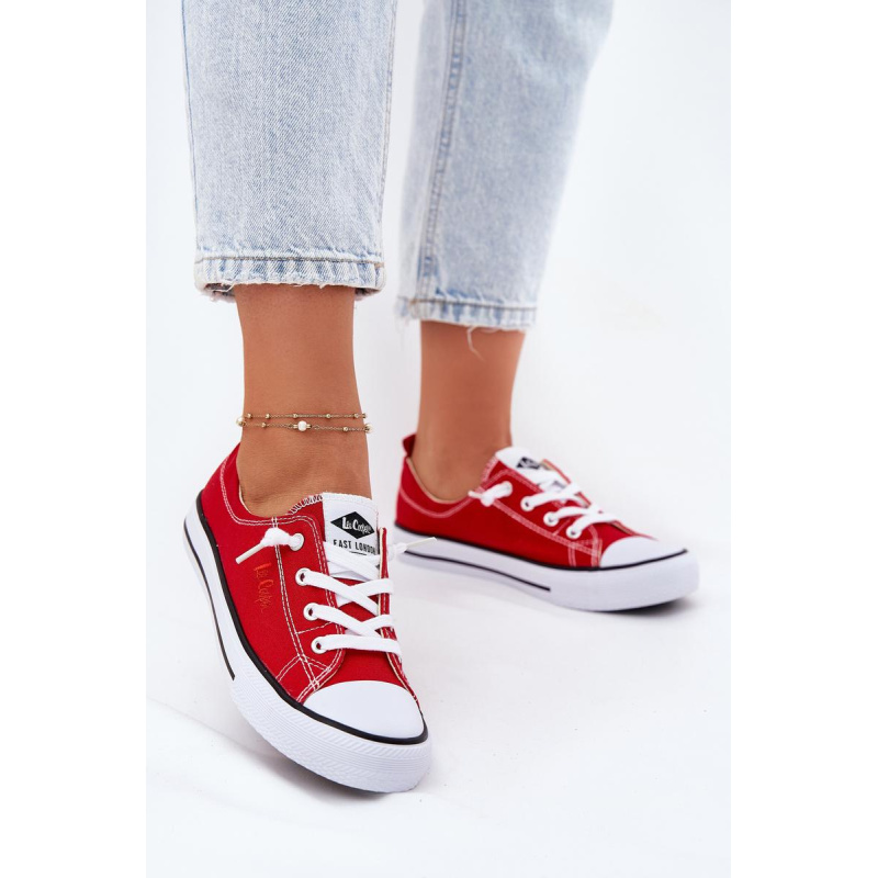 Dámske Textilné Tenisky Lee Cooper LCW-25-02-3298L Červené - Odtiene červenej