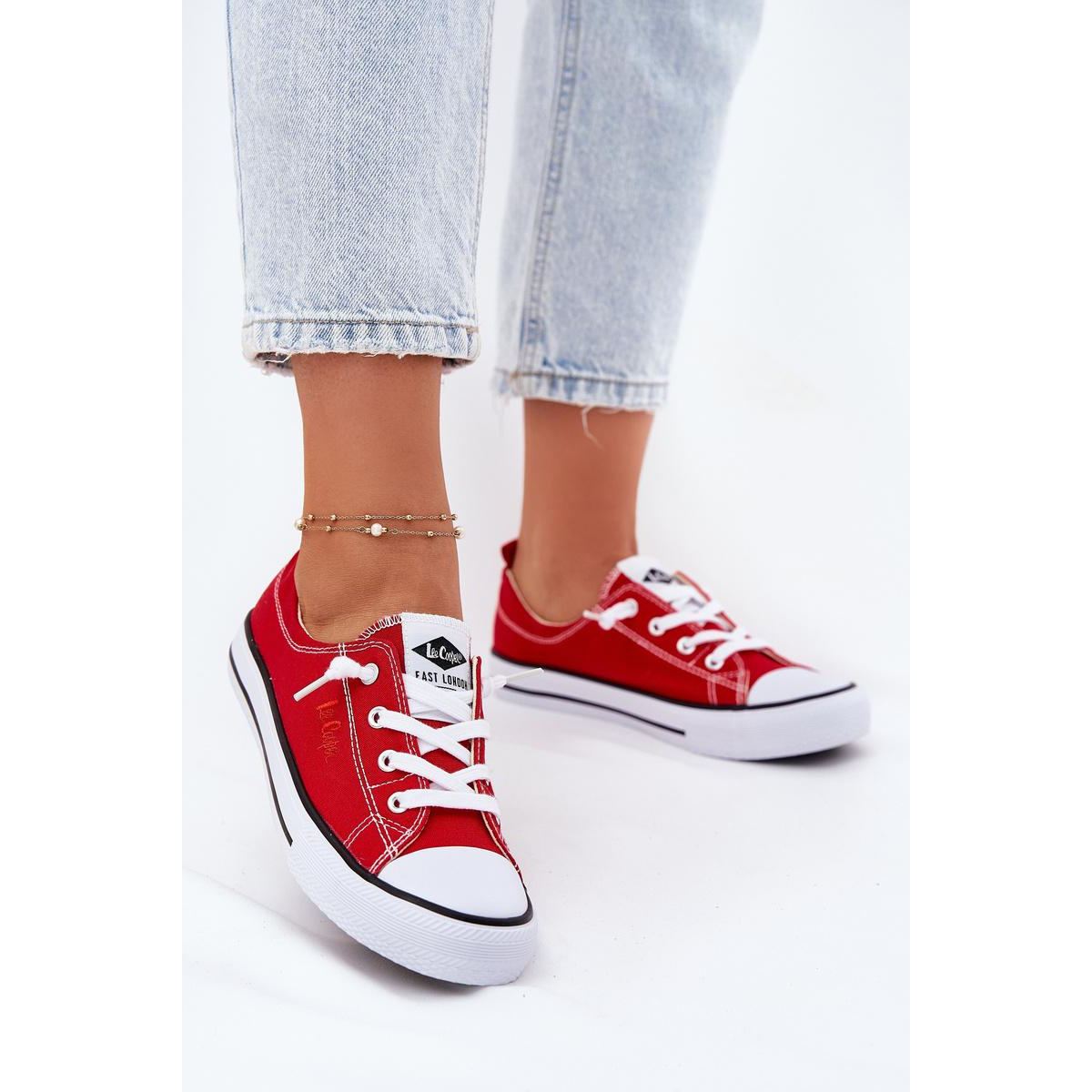 Dámske Textilné Tenisky Lee Cooper LCW-25-02-3298L Červené - Odtiene červenej
