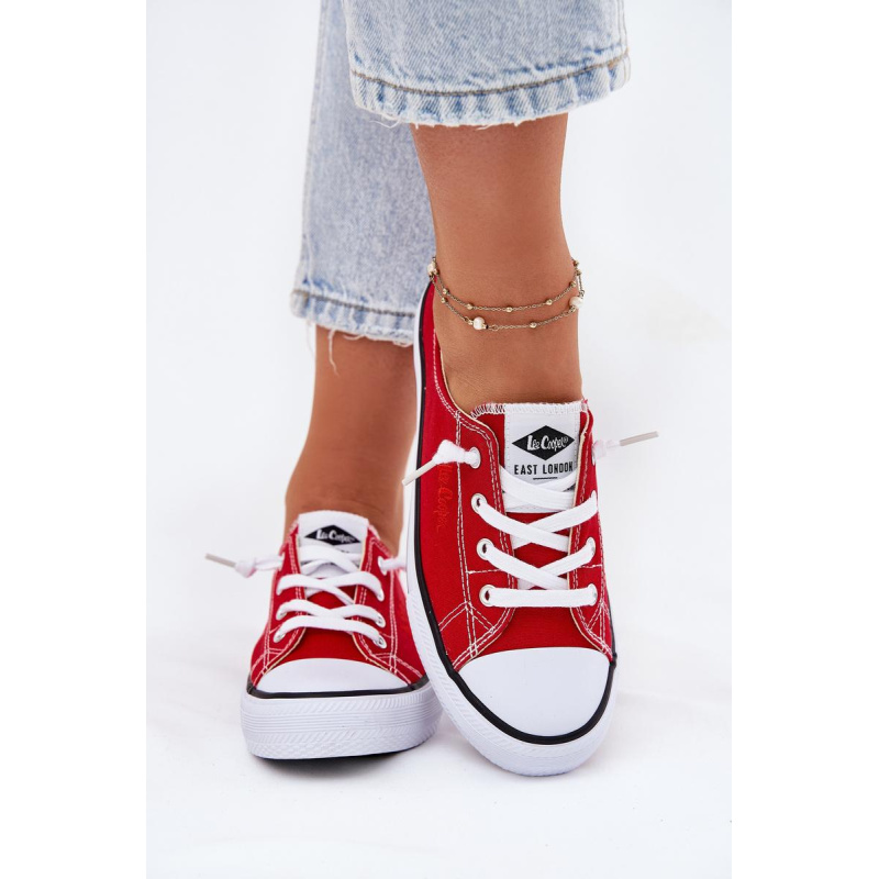 Dámske Textilné Tenisky Lee Cooper LCW-25-02-3298L Červené - Odtiene červenej
