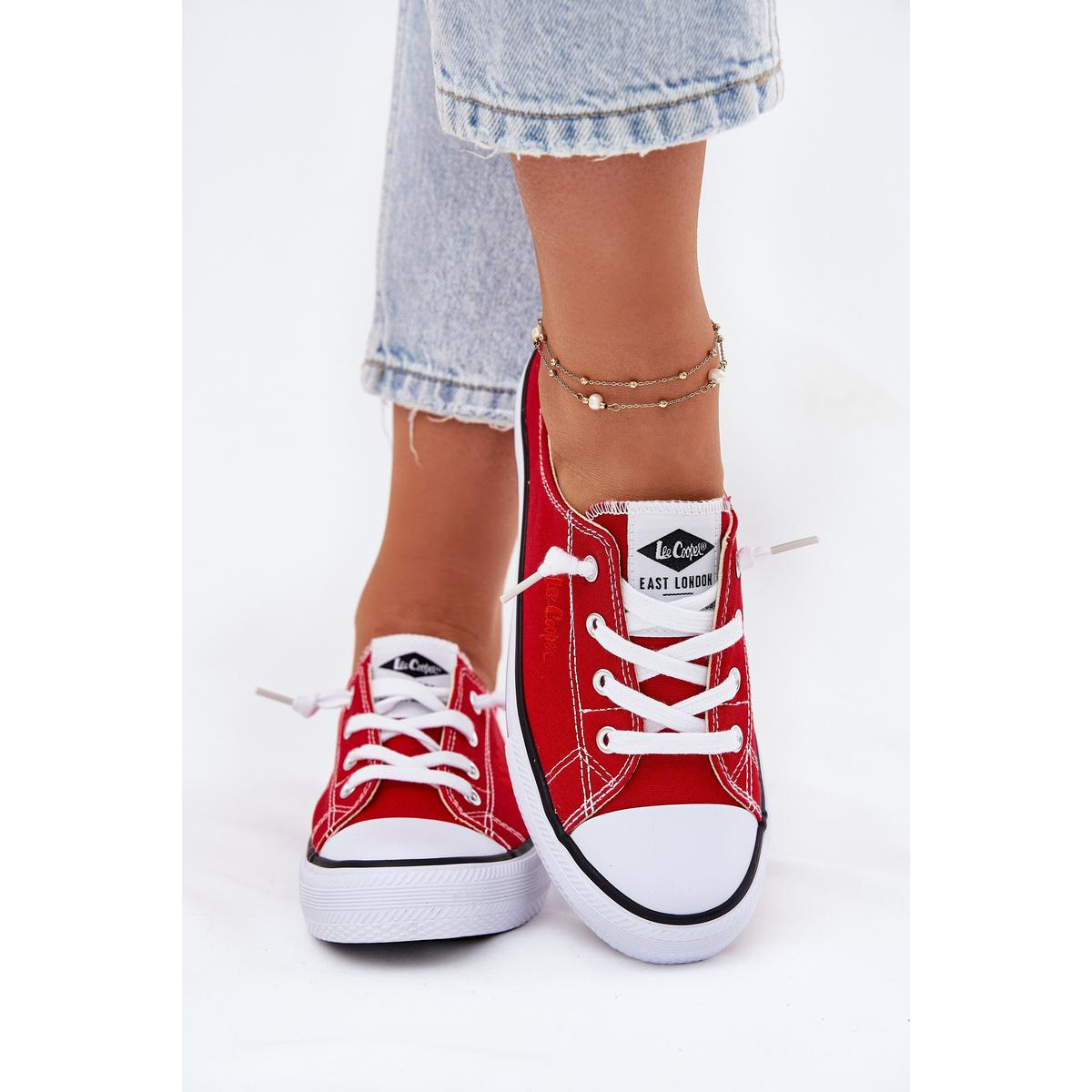 Dámske Textilné Tenisky Lee Cooper LCW-25-02-3298L Červené - Odtiene červenej