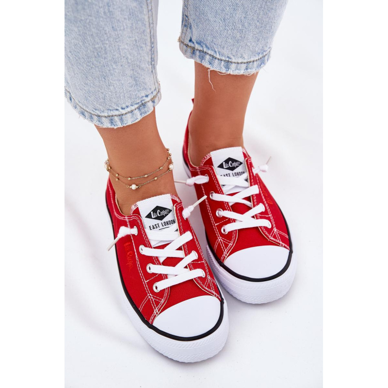 Dámske Textilné Tenisky Lee Cooper LCW-25-02-3298L Červené - Odtiene červenej