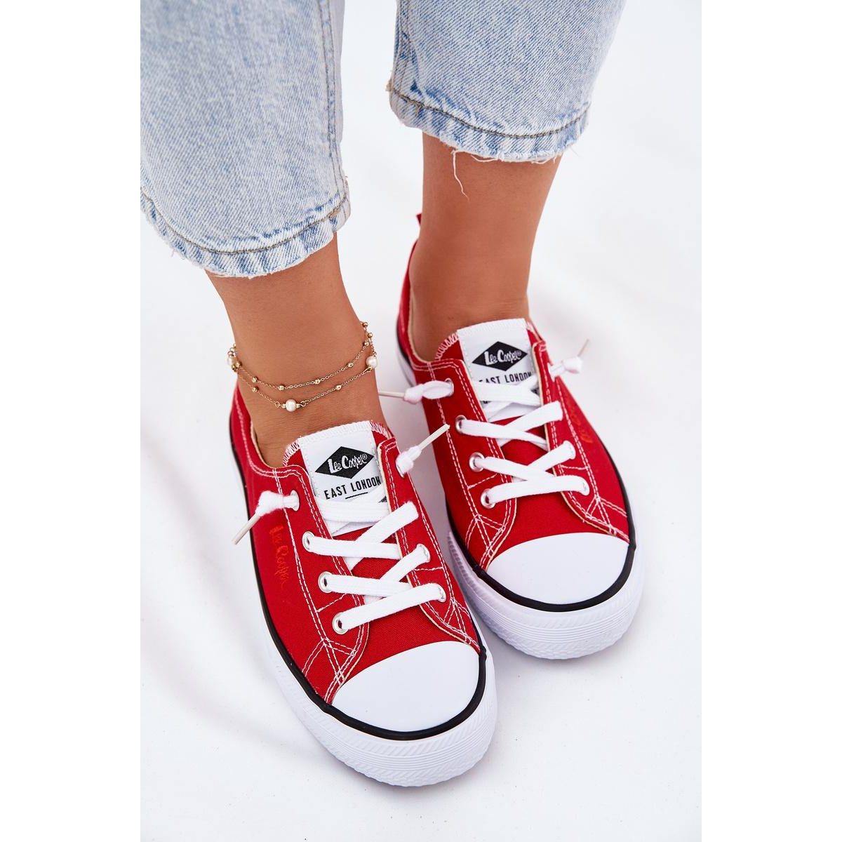 Dámske Textilné Tenisky Lee Cooper LCW-25-02-3298L Červené - Odtiene červenej