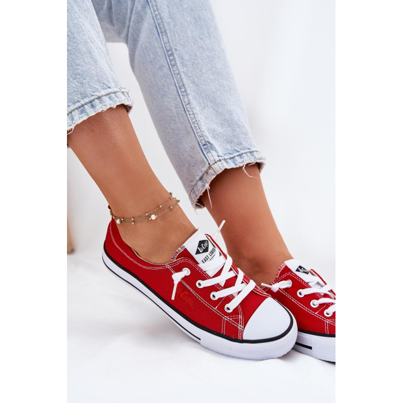Dámske Textilné Tenisky Lee Cooper LCW-25-02-3298L Červené - Odtiene červenej