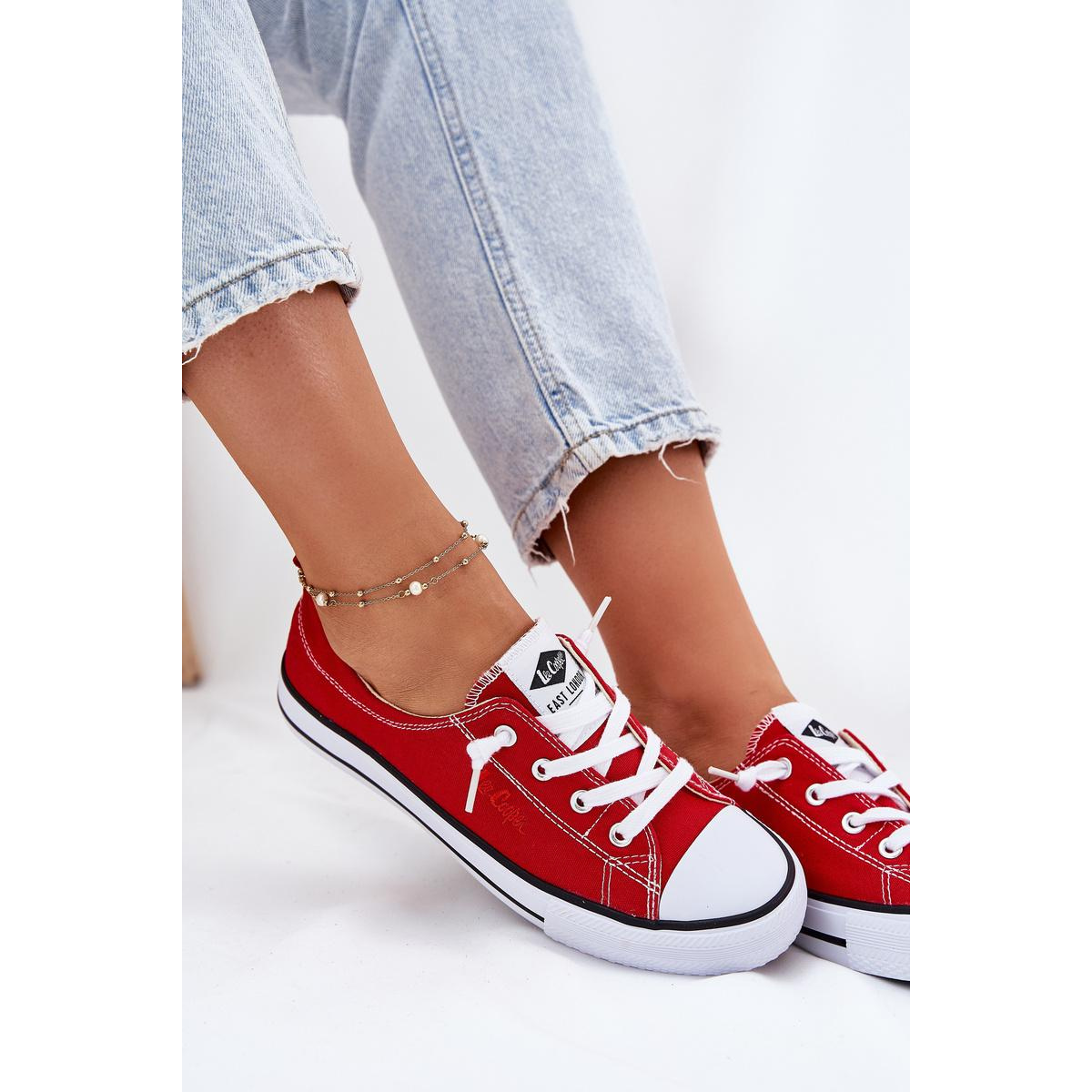 Dámske Textilné Tenisky Lee Cooper LCW-25-02-3298L Červené - Odtiene červenej