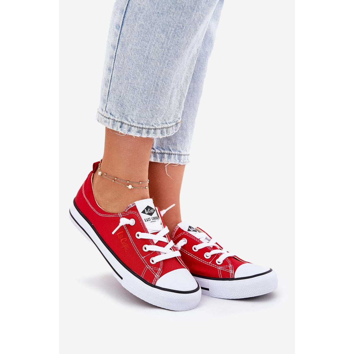 Dámske Textilné Tenisky Lee Cooper LCW-25-02-3298L Červené - Odtiene červenej