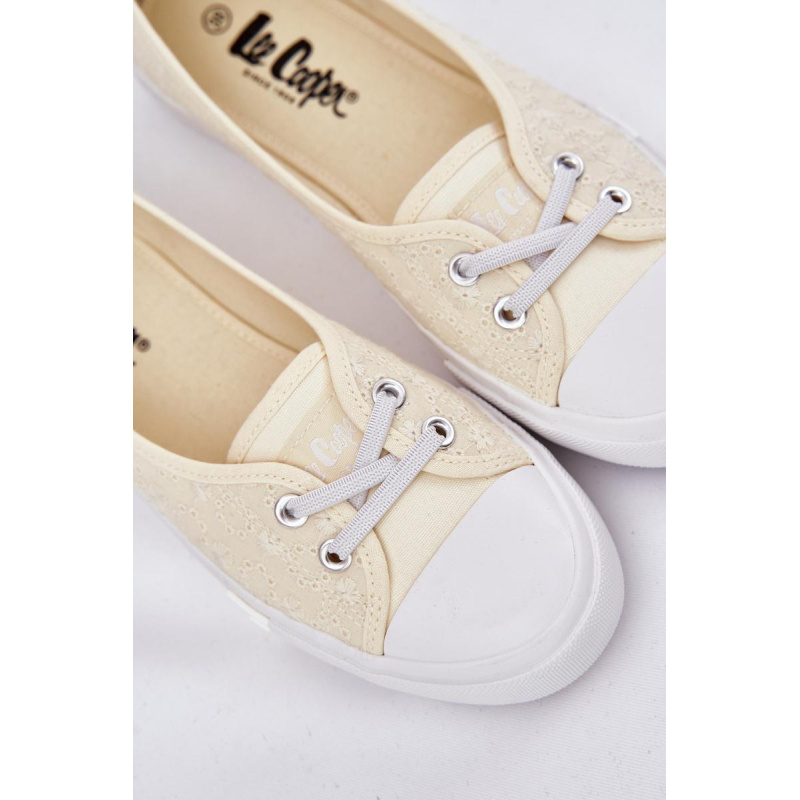 Dámske Tenisky S Vyšívaním Lee Cooper LCW-25-31-3445L Béžové - Béžová