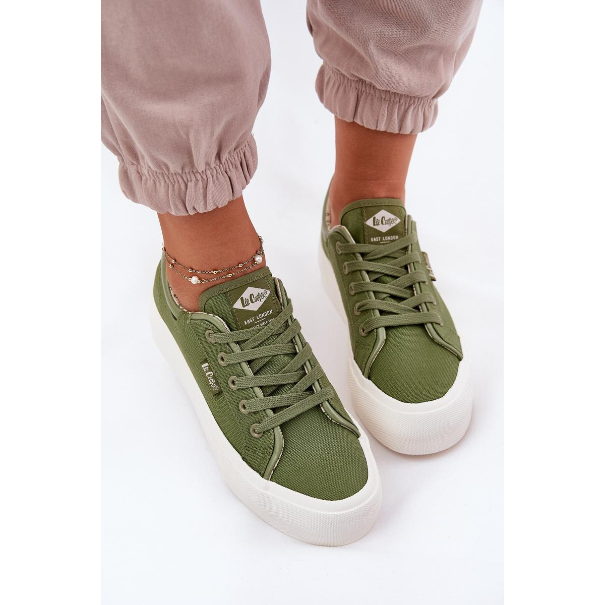 Dámske Tenisky Na Platforme Lee Cooper LCW-25-31-3449L Zelené - Odtiene zelenej