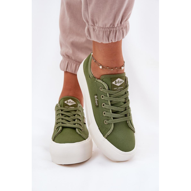 Dámske Tenisky Na Platforme Lee Cooper LCW-25-31-3449L Zelené - Odtiene zelenej