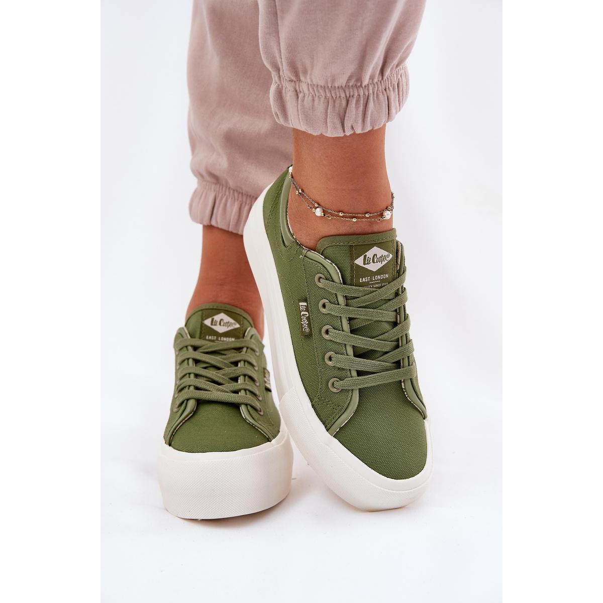 Dámske Tenisky Na Platforme Lee Cooper LCW-25-31-3449L Zelené - Odtiene zelenej