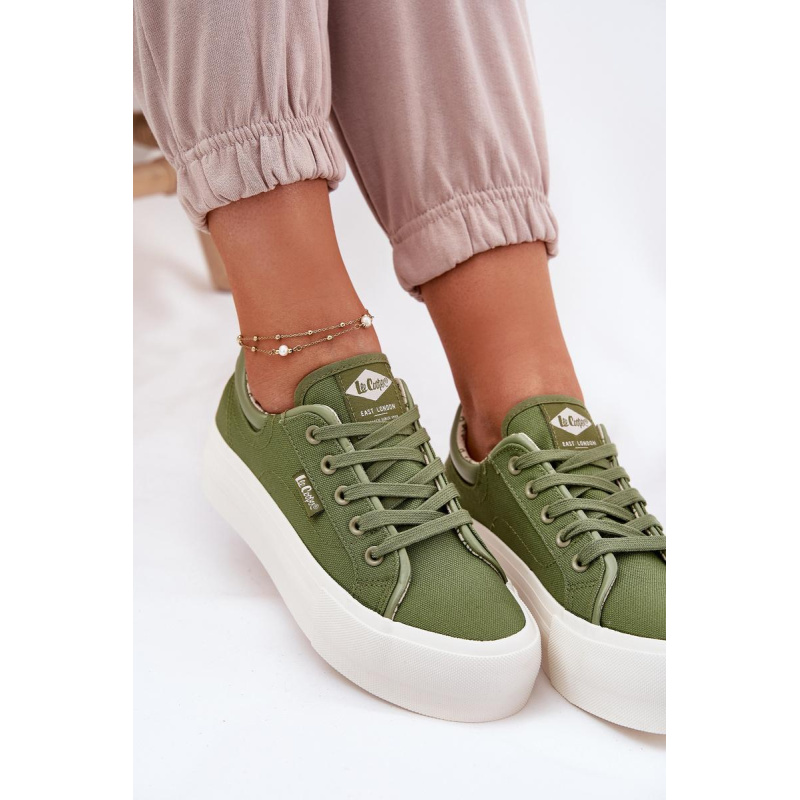 Dámske Tenisky Na Platforme Lee Cooper LCW-25-31-3449L Zelené - Odtiene zelenej