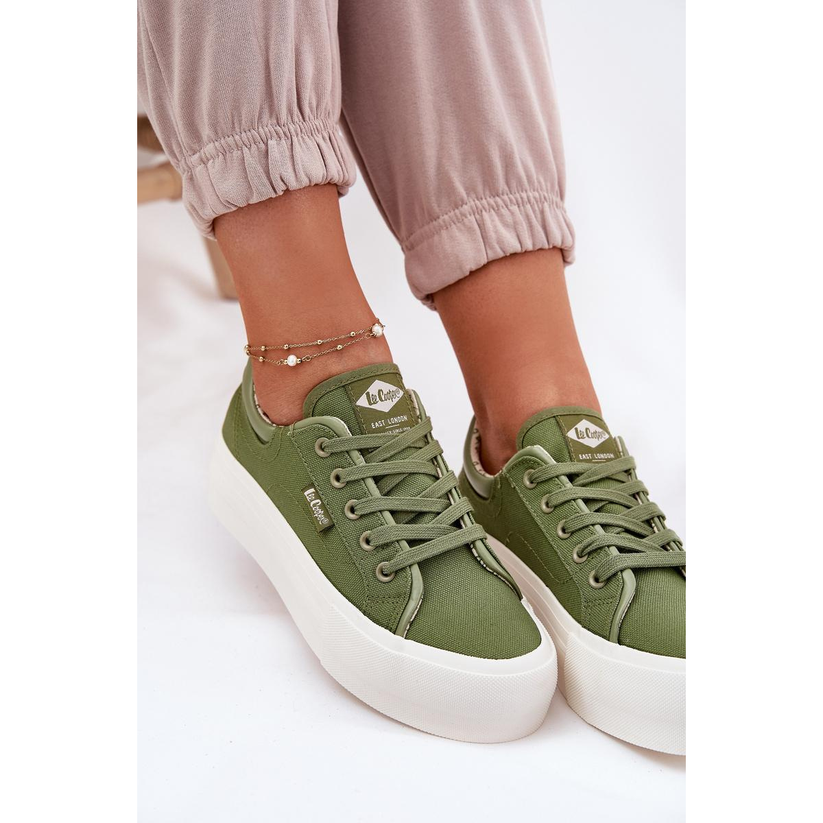 Dámske Tenisky Na Platforme Lee Cooper LCW-25-31-3449L Zelené - Odtiene zelenej
