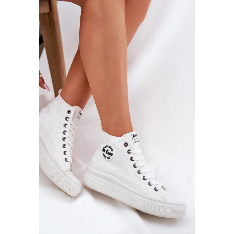 Dámske Tenisky Na Platforme Lee Cooper LCW-25-44-3209L Biele