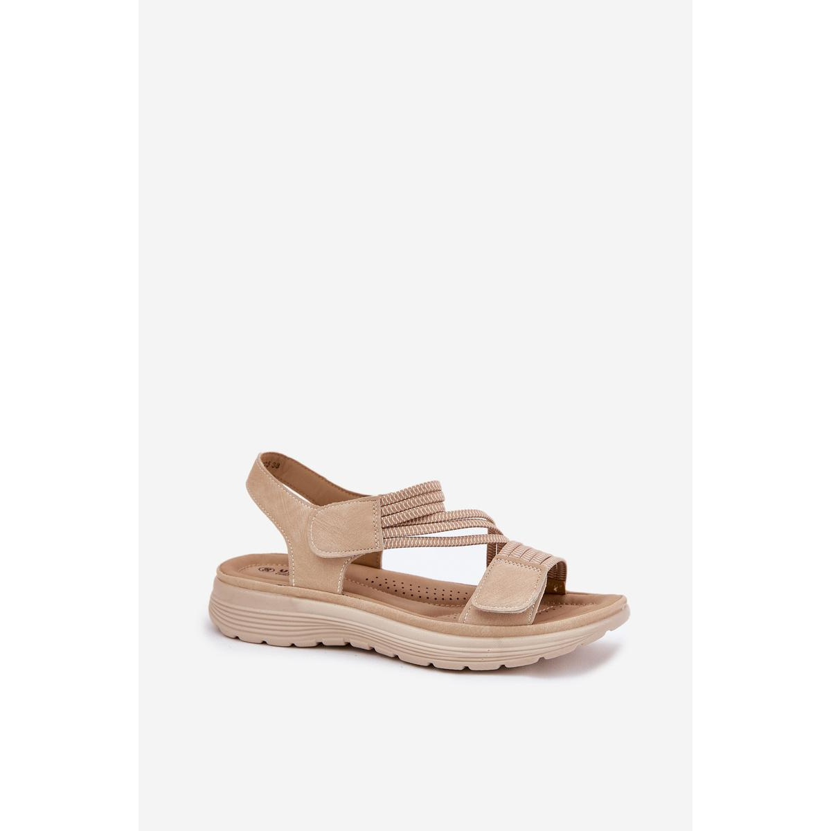 Dámske Pohodlné Sandále Na Suchý Zips Beige Eladora