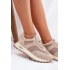 Semišové Sneakersy Na Platforme Dámske Big Star RR274897 HI-POLY SYSTEM Béžové - Béžová