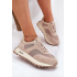 Semišové Sneakersy Na Platforme Dámske Big Star RR274897 HI-POLY SYSTEM Béžové - Béžová