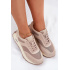 Semišové Sneakersy Na Platforme Dámske Big Star RR274897 HI-POLY SYSTEM Béžové - Béžová