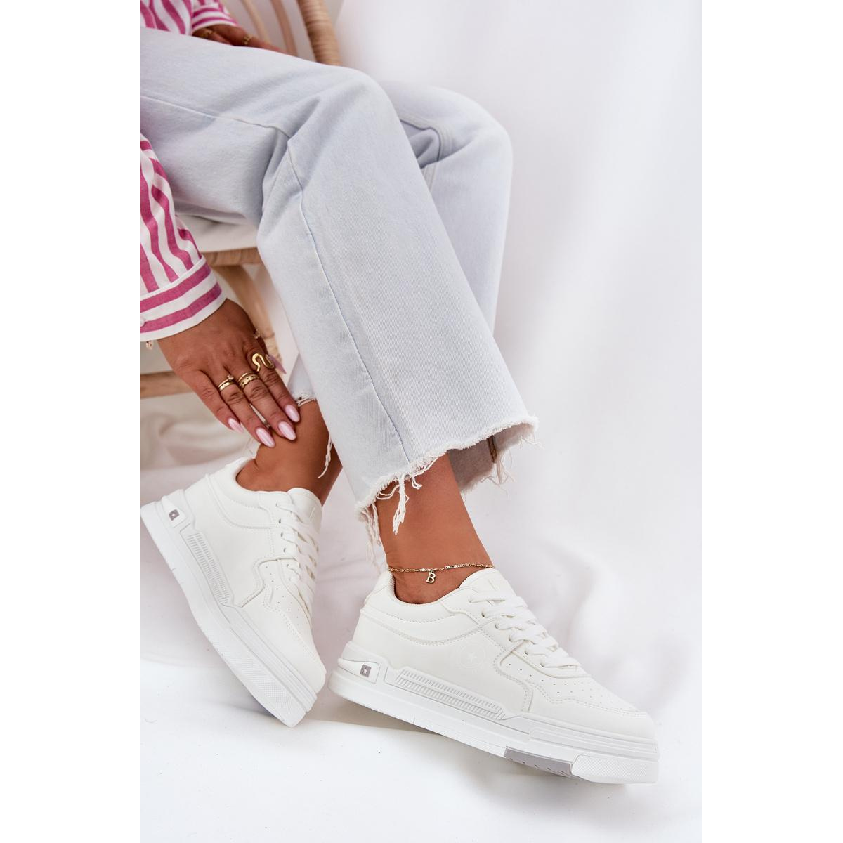 Nízke Dámske Sneakers Big Star RR274A310 HI-POLY SYSTEM Biele - Biela