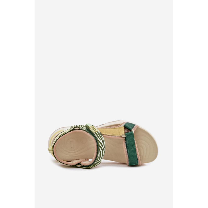 Dámske Sandále Na Suchý Zips D.Franklin DFSH406003 Zelené - Odtiene zelenej