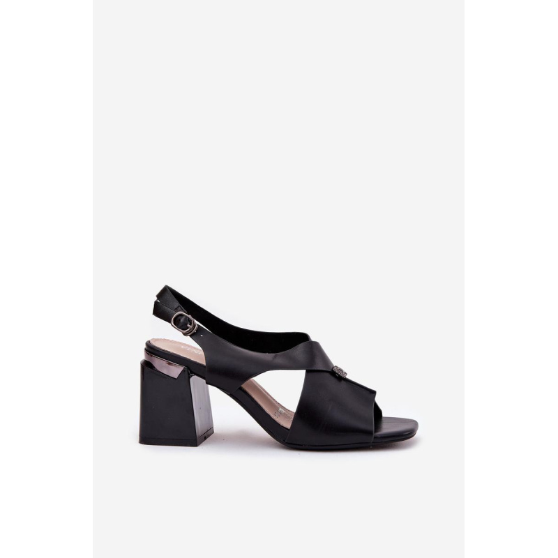 Elegantné Dámske Sandále Na Podpätku Vinceza 62238 Čierne - Čierna