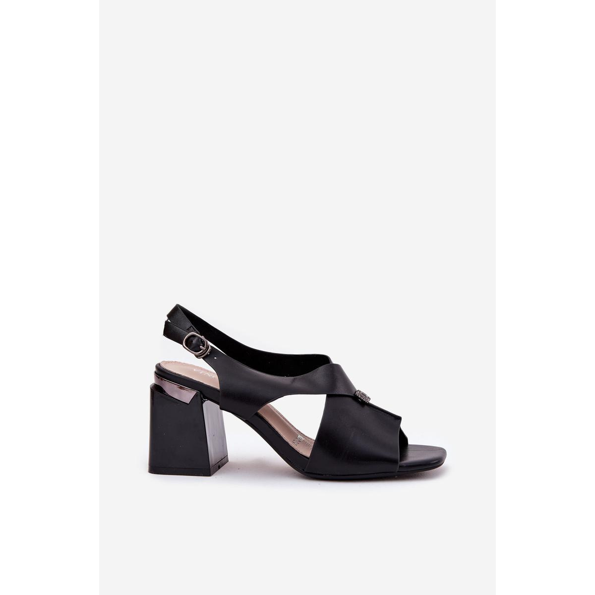 Elegantné Dámske Sandále Na Podpätku Vinceza 62238 Čierne - Čierna