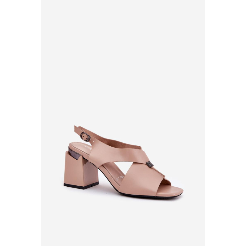 Elegantné Dámske Sandále Na Opätku Vinceza 62238 Béžové - Béžová