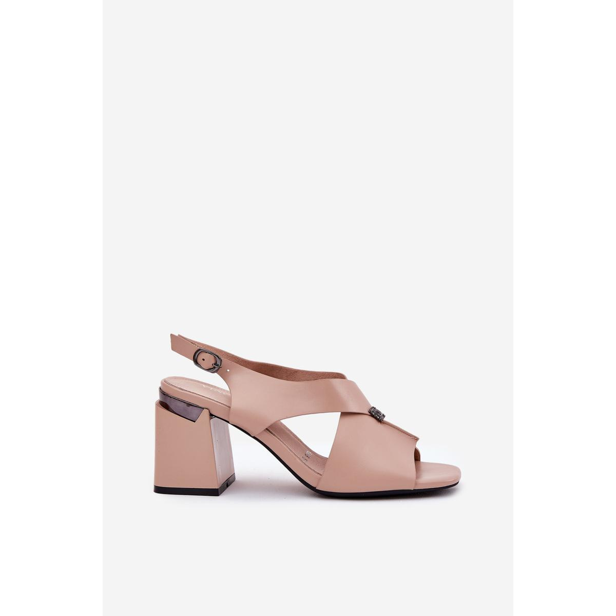 Elegantné Dámske Sandále Na Opätku Vinceza 62238 Béžové - Béžová