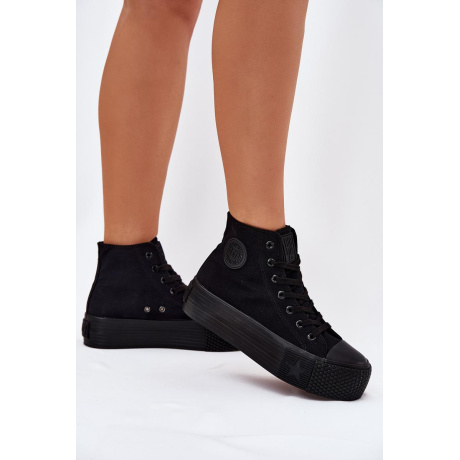 Dámske Tenisky Na Platforme Big Star RR274742 Čierne - Čierna
