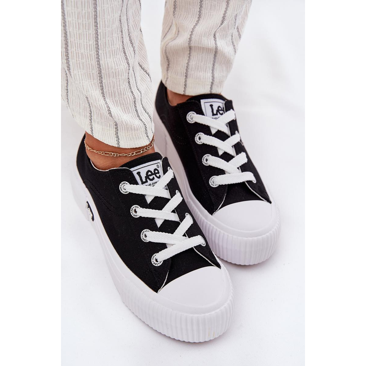 Dámske Tenisky Na Platforme Čierne LEE ISLA C WOMEN LOW 50251001 - Čierna