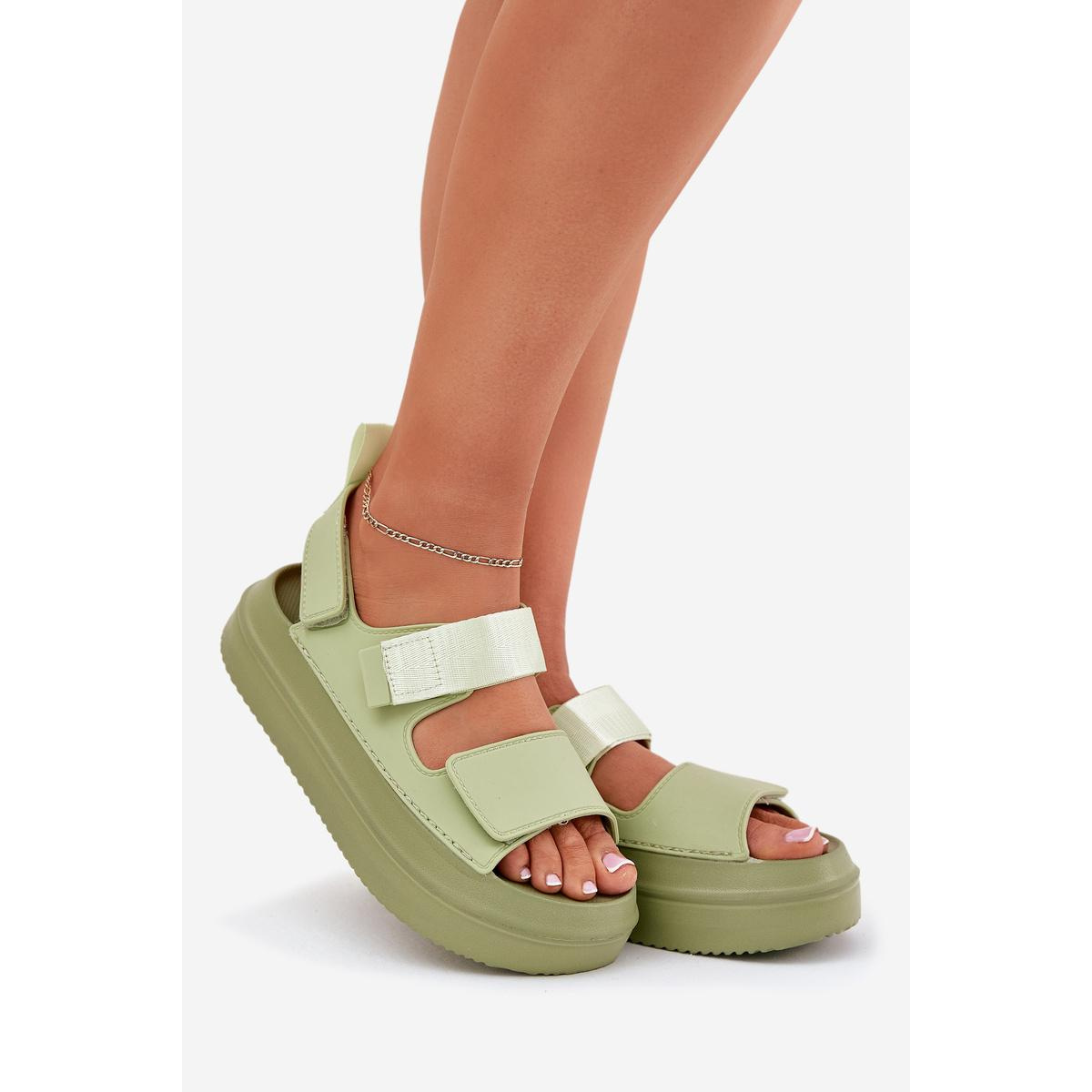 Dámske Sandále Na Platforme S Velcro Zelené Nitepira - Odtiene zelenej