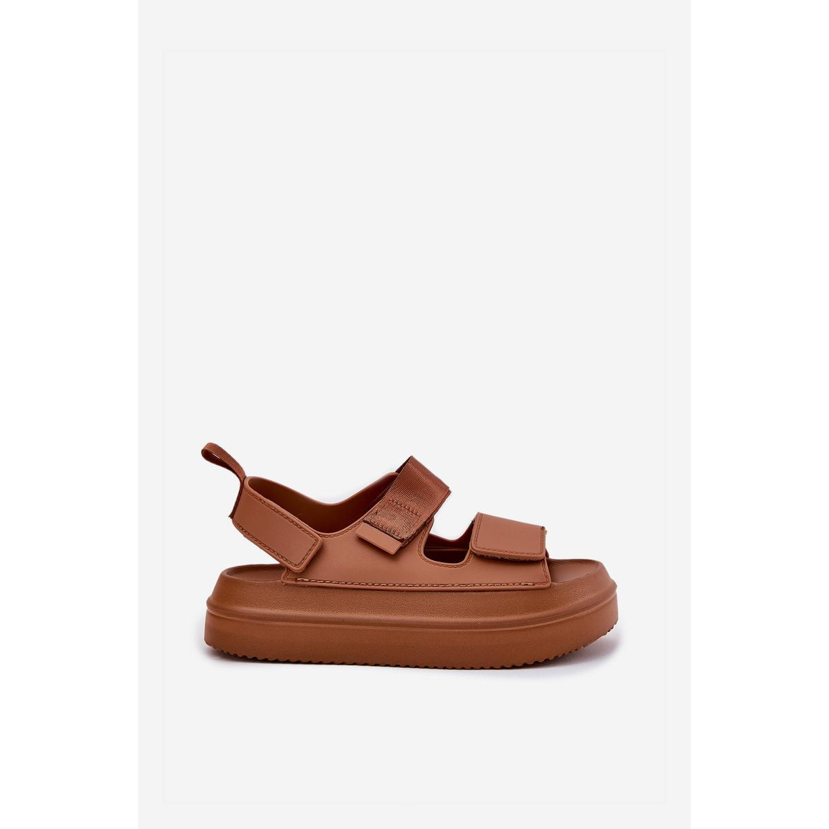 Dámske sandále na platforme so suchým zipsom Camel Nitepira - Odtiene hnedej a béžovej