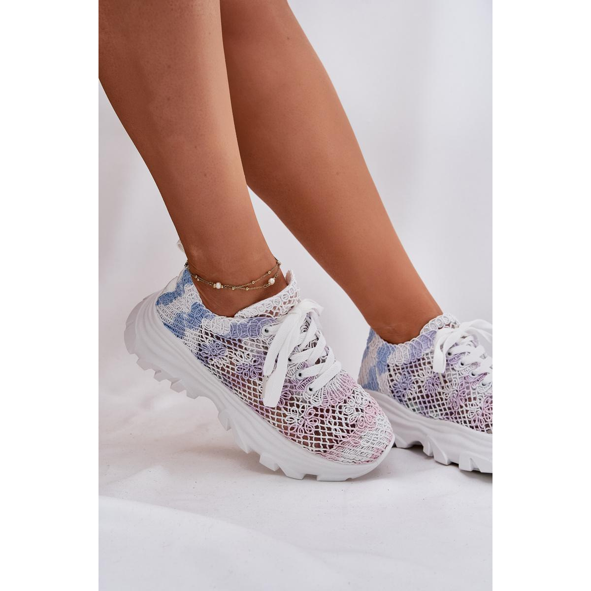 Dámske Tenisky S Háčkovaným Svrškom Multicolor Jelhiris - Viacfarebné
