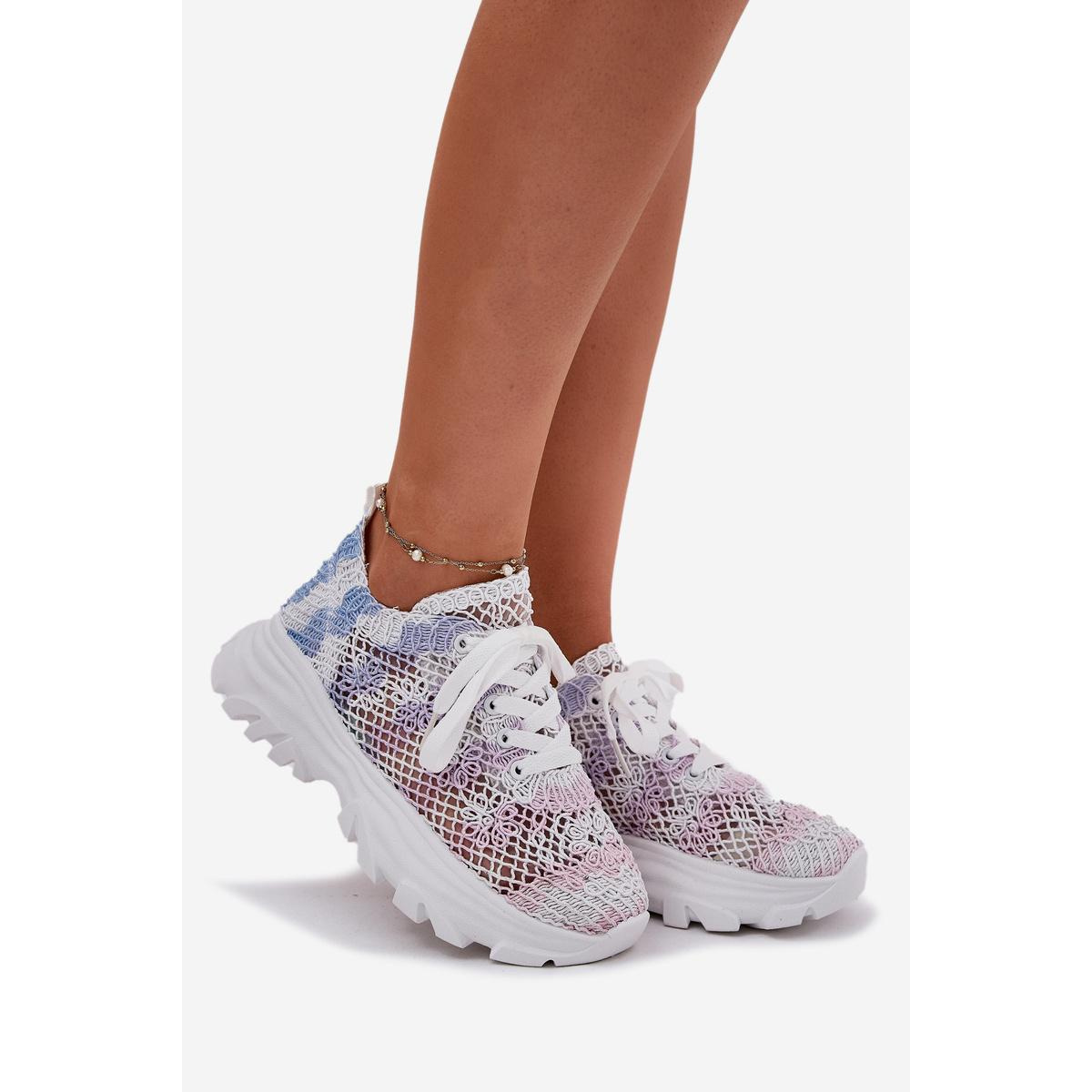 Dámske Tenisky S Háčkovaným Svrškom Multicolor Jelhiris - Viacfarebné