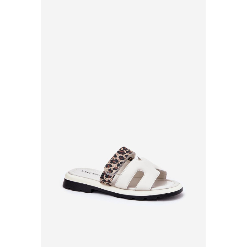 Dámske Kožené Sandále S Velcro Leopard Vinceza 66769 Svetlo Béžové - Béžová