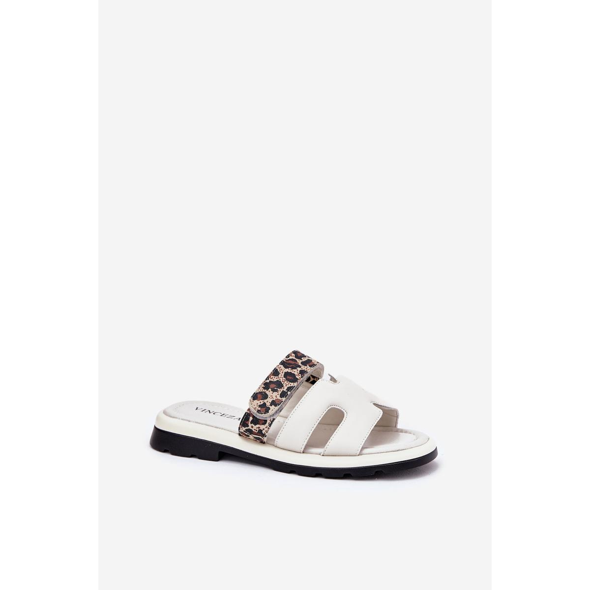 Dámske Kožené Sandále S Velcro Leopard Vinceza 66769 Svetlo Béžové - Béžová