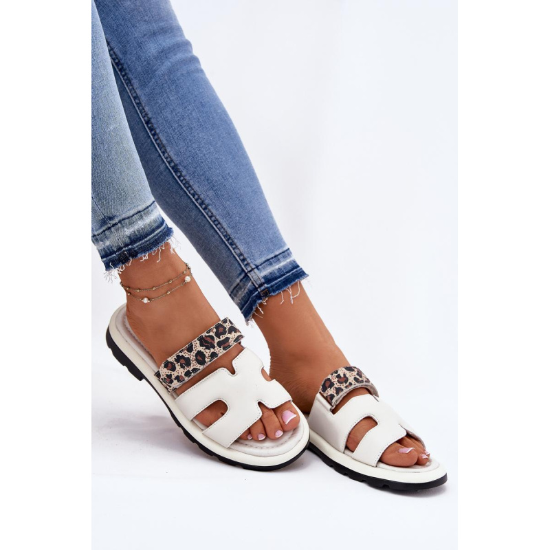 Dámske Kožené Sandále S Velcro Leopard Vinceza 66769 Svetlo Béžové - Béžová