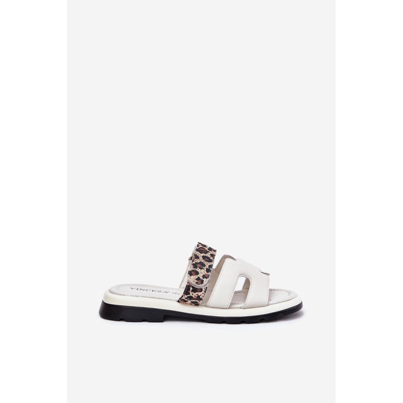 Dámske Kožené Sandále S Velcro Leopard Vinceza 66769 Svetlo Béžové - Béžová